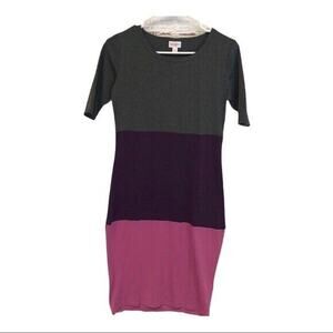 Lularoe‎ Colorblock mauve plum gray Julia dress Women’s Size XS